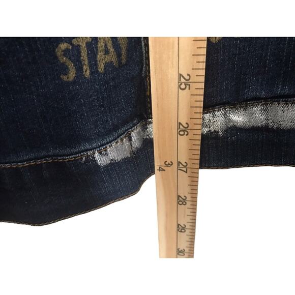 Stay Country Denim Jacket Womens Size 3X Dark Wash Graffiti Art Western Trucker - Picture 14 of 14